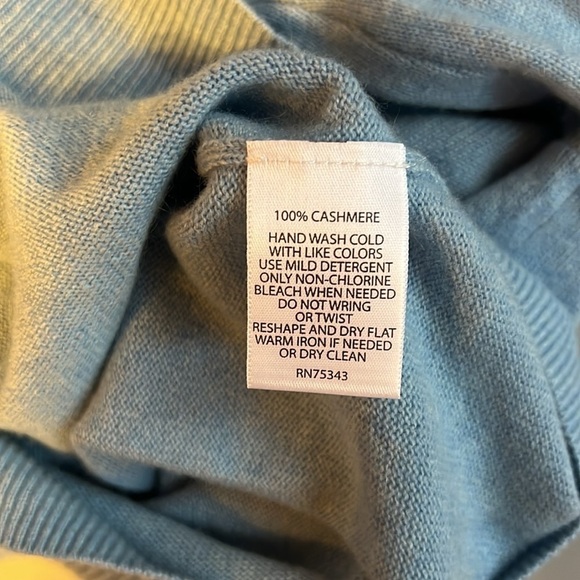 David Bishop V-Neck Blue Cashmere Sweater L - Picture 5 of 6